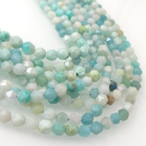 Amazonit 6mm×6mm fasetiran