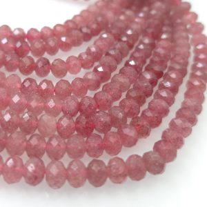 Strawberry (jagoda) kvarc 6mm×8mm fasetiran